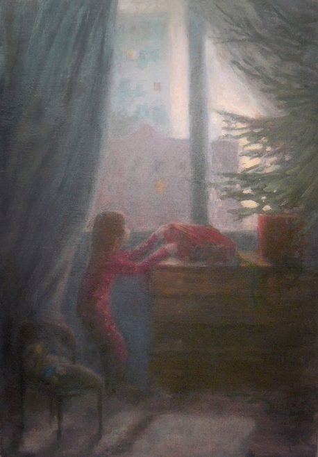 Morning Christmas. Oil, canvas 40ч50
