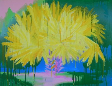 "Yellow palms", acrylic on canvas, 90х70