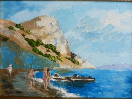 "On a wild beach," oil on canvas, 50х40