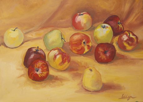 "Apples", oil on canvas, 70x50, 2015